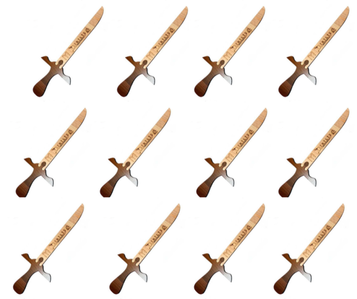 Pack of 12, Ertugul Ghazi Sword,   Dirilis Ertugrul Toys Ertugrul Swords IYI Swords Collection Toys,Action Toys-Ertugrul Sword-Toy For Kids, Ertugrul Talwar, Ertugrul Knife, Ertugrul Fighting Knife - 12 Inches Wooden Swords