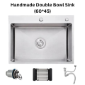 Kitchen Sink Single Bowl Handmade Stainless Steel KitchenBar Sink (68 * 45) Silver. 