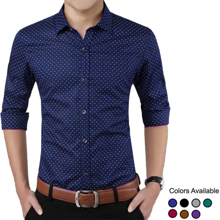 Dot%20Printed%20Office%20Wear%20Gents%20Dress%20Semi-Formal%20Shirt%20for%20Men%20-%20Stay%20Stylish%20with%20Our%20Dot%20Printed%20Semi-Formal%20Shirt:%20Fashionable,%20Trendy,%20Premium%20Quality,%20and%20Finely%20Stitched%20-%20Image%202