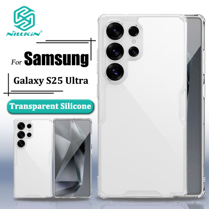 Nillkin Luxury Soft Silicone Case for Samsung Galaxy S25 Ultra Phone Cases Transparent TPU + PC Silicone Clear Back Cover