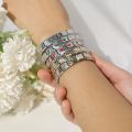 Hapiship Women Man Fashion Style Jewelry Heart Flower Butterfly Cross Dolphins Stainless Steel Elastic Bracelet Bangle ST00. 