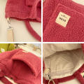 Casual Lamb wool shoulder bag Faux  Solid color Autumn Large capacity shopping bag Portable  Warm Soft fluffy faux  tote bag for Ins fashion Winter fashion Shopping Travel Daily use. 
