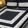 Embroidered Patch Work King Size BedSheet - High Quality - Cotton Satin Double Bedsheet Embroided - Rg collection. 