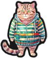 Cute Fat Cat in The Sweater Pack of 03 Cute Cat Christmas Cat Lover Outdoor Stickers Waterproof for Laptop Bike Bumper Suitcase Luggage Car. 