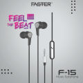 FASTER F15 Universal Music Earphone - High Quality Handfree for Calling - Handsfree With Built-in Mic. 