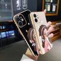 chenyyka For vivo Y20i Case Thin Side Edge Square New Design Phone Cases Cartoon Cute Girl Plating Pattern Silicone Casing Full Back Cover Camera Protection Shockproof Softcase. 