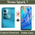 Tecno Spark 7 9H Gorilla Tempered Glass And Back Camera Protector 2 in 1 Combo. 