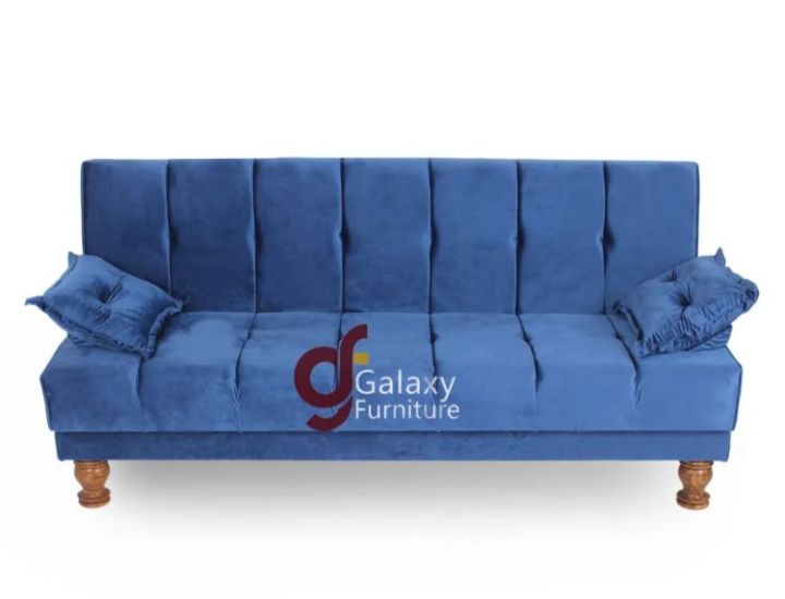 Galaxy Sofa CumBed Imported velvet Fabric Dark Grey Colour Armless Compact Living Spaces, Dorms, Guest Rooms, Apartments, Offices,