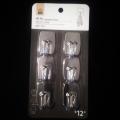 Stainless Steel Wall Mount Self Adhesive Hanger Hooks - Pack of 6. 