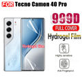 3 IN 1 Tecno Camon 40 Pro Hydrogel Soft Film for Tecno Camon 40Pro 5G Camon 40 Screen Protector Camera Lens Glass and Back Film. 