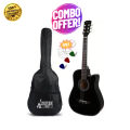 Black Acoustic Guitar With Free Bag Strings Picks - ORIGINAL Combo Offer. 