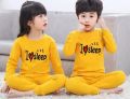 Yellow Kids Printed Girls and Boys Night dress. 