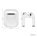 i12 tws Wireless Twins Bluetooth Earbuds Original I12 Airpods_ Headset with Silicon Cover&Hook BluetoothV5.0 Earphone Touch Sensor True Stereo 10m Transmission Built in Mic Earbuds with Charging Case Sport Headset for all Bluetooth Smart devices etc-White. 