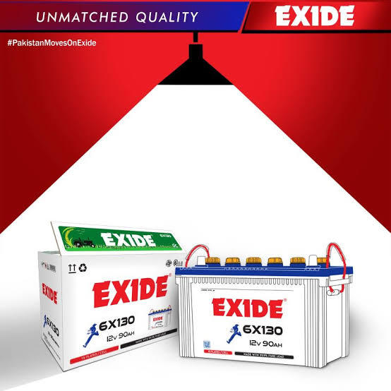Exide Battery 6X130 15 Plates 90 Ampere Heavy Duty 12 Volts Specially Designed For Ups Inverter and Solar Battery