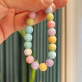 Fashion Pink Crystal Quartz Natural Stone Bracelet Elastic Reiki Healing Energy Strand Bangles Jewelry Beads Lovers Woman Gift. 