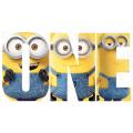 3 Block Letters O N E Minion theme. 