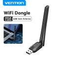 Vention USB WIFI Dongle 6dBi High Gain Antenna AC650 Network Adapter 5GHz 2.4GHz Dual Band Wifi Connector for PC Desktop Laptop Bluetooth 5.0 Supported LAN Receiver. 