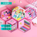 Multicolor Art Box Coloring Box Set - Art Set Colour Kit 46 Pcs for Girls & Boys ( RANDOM DESIGN / COLOUR ) Crayons - Color Pencils - Water Color Arts & Craft for Kids School Accessories. 