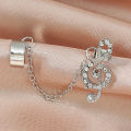 Simple Tassel Ear Clip Retro Metal Non-Piercing Note Ear Studs Single Long Chain Geometric Earrings. 