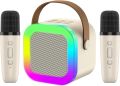 K12 Mini Karaoke Toy Speaker with Wireless Microphone for Kids Girls and Boys Bluetooth Speaker Rechargeable -  Speaker Machine Bluetooth-Compatible Wireless Karaoke Mic Speaker Multi-Compatibility Modes, RGB Lights | Party POP Bluetooth Speaker with Mic. 
