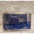 Cute Clear Acrylic Box Clutch Crossbody rse Evening Bag. 