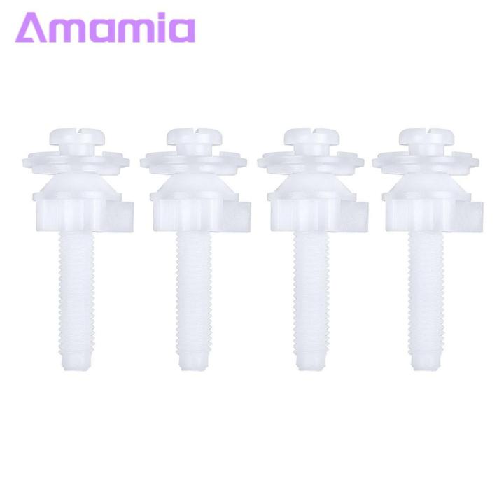 Toilet Seat Bolt Screw Set 4pcs Toilet Seat Bolt Screw Set White Plastic Nut 28mm Washer Heavy Duty Universal Lid Hinge Replacement Parts Bathroom Supplies Toilet Lid Bolt Nut Kit