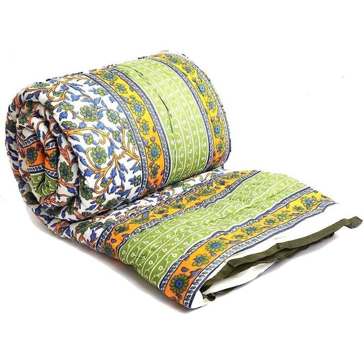Double%20bed%20size%20razai%20filled%20with%20100%25%20pure%20white%20cotton%20lehaf%20foldable%20light%20weight%20(Multicoloired%202%20sleeping%20capacity%20size%206.5%C3%977.5%20feet%20or%2090%C3%9778%20inches)%20-%20Image%202