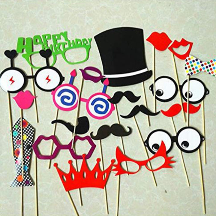 BIRTHDAY PARTY PROPS - PHOTO BOOTH FUN PROPS FOR BIRTHDAY TABLE DECORATION