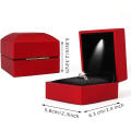 Light Proposal Engagement Ring Boxes Jewelry Gift Box Red  Ring Case for Wedding Valentine's Day Anniversary Ring Box LED. 