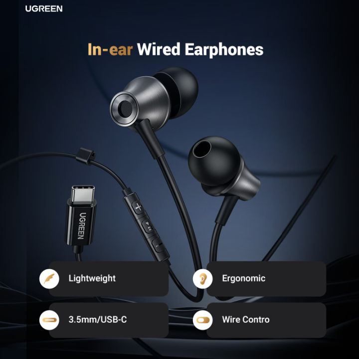 UGREEN%203.5mm%20USB%20Type%20C%20Wired%20Earbuds%20with%20Microphone,%20Wired%20Earphones%20in%20Ear%20Headphones%20HiFi%20Stereo,For%20Most%20with%203.5mm%20Jack%20-%20Image%202