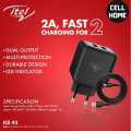 Original itel 2A Fast Charger - Dual USB Port with LED Indicator. 