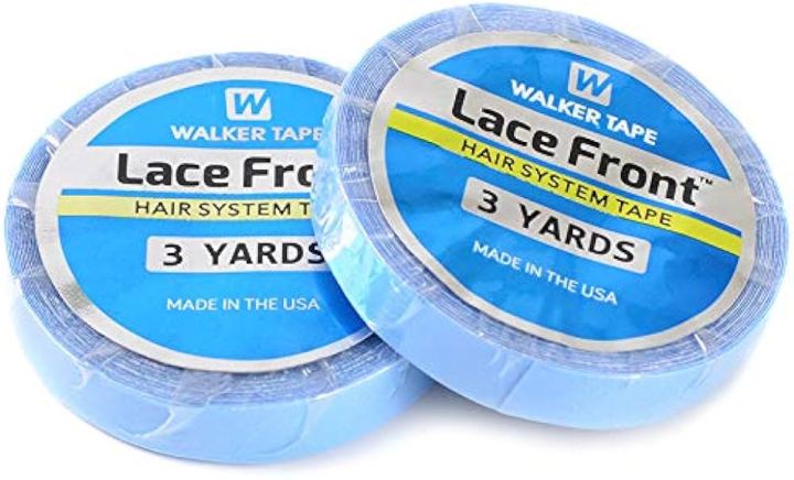 LACE Front Hair System Tae Roll BLUE 3 Yards 1 Cm - Double sided Authentic WALKER Tape (10 Days Hold Grip) - High Quality By Qs