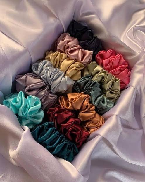 Scrunchies for girls hair High Quality Silk Pack of 2