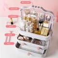 Mylecart Makeup Organizer, Waterproof&Dustproof Cosmetic Organizer Box with Lid Fully Open Makeup Display Boxes, Skincare Organizers Makeup Caddy Holder for Bathroom, Dresser, Countertop Bedroom-White. 