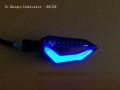 Universal Motorcycle bike DRL INDICATOR WITH FLOW LIGHT Lava Style 4 pcs Blue. 