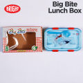 Bright Big Bite Lunch Box 900ml with fork, Cartoon Printed Plastic. 