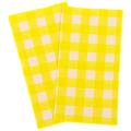 2 Pack Yellow and White Gingham Pattern Yellow and White Gingham Tablecloth 54 X 108 Inches Rectangle Desktop Decoration Plastics Waterproof & Wrinkle Checkered Background Disposable Plastic Tablecloth For Birthday Party. 