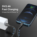 USLION USB Cable For iPhone Cable 14 13 12 11 Pro Max Xs Xr X SE 8 7 6S Plus iPad Air Fast Charging Cable For iPhone Charger. 