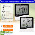 HTC-1 HTC-2 HTC-2A LCD Electronic Digital Temperature Humidity Meter Home Thermometer Hygrometer Indoor Outdoor Weather Station Clock by electrica (battery included). 