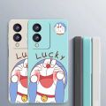 Vivo Y17s Cute Lucky Doraemon Phone Cover Liquid Silicon Case Shockproof Casing. 