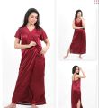 Nighty Set 2 Piece Night Wear For Women / Sleepwear Nighty (GOWN + Inner Dress) Black. 