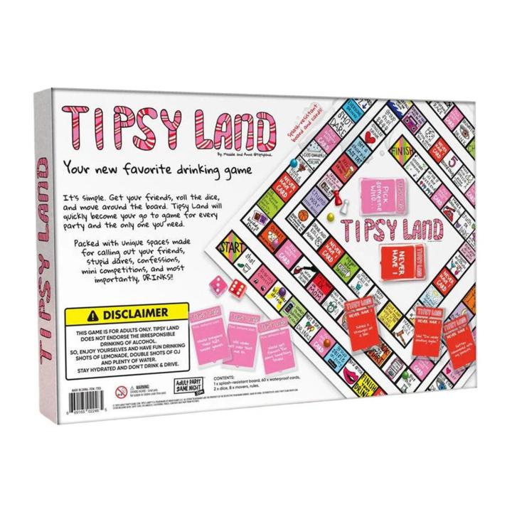 Drinking Game Mat Tipsy Land Drinking Game Set Fun Interactive Party Game for Adults Perfect for Birthday Parties Game Night Buy on Girls' Night Out Game
