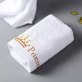 Quality 100% Cotton White 5-Star Hotel Towel Home Set Embroidered Luxury Crown Bath Towels for Adults Absorbent Face Towel. 