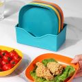 6/10 Multi-Function Spit Bone Dish Set – Food Grade Plastic Plates with Stand, Round & Square Dining Plates for Easy Serving. 