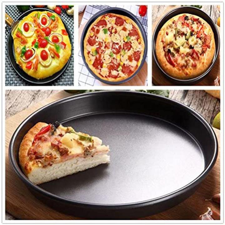 New Round Dish Deep Pizza Pan Non-stick Pie Tray Baking Kitchen Tool 24cm Steel