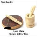 Mini roti maker Small Chakla Belan With Masala Grinfer Wooden Rolling Pin And Board Chakla Belan Toy For Girls. 