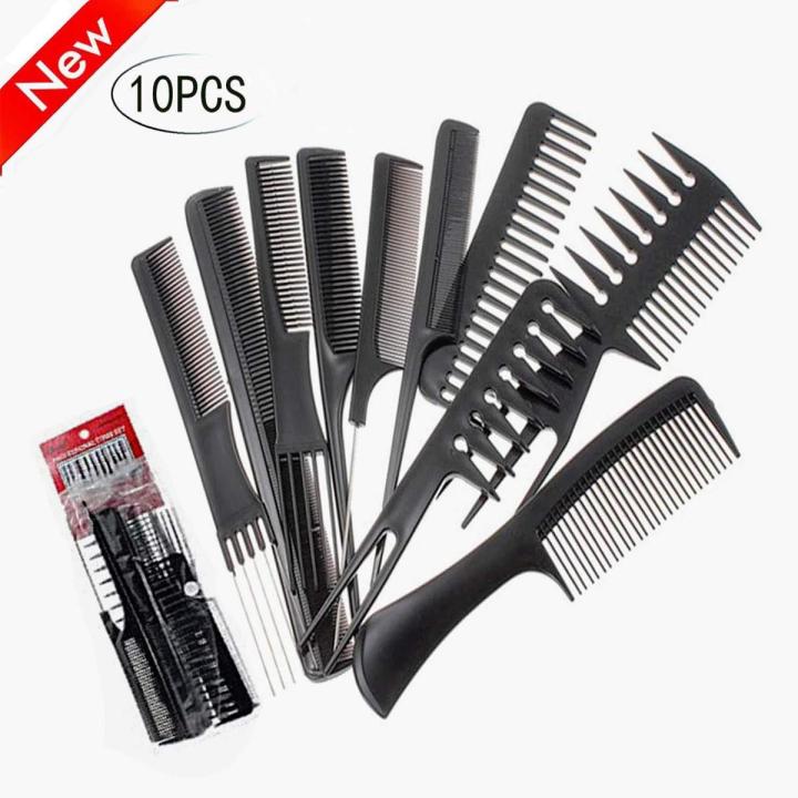 10 Pcs Professional Hair Styling Comb Set For Hairdressing Comb Kit