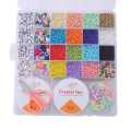 Clay & Glass Beads Jewelry Making Kit with Tools Creative DIY Bracelet & Ring Set for Kids. 