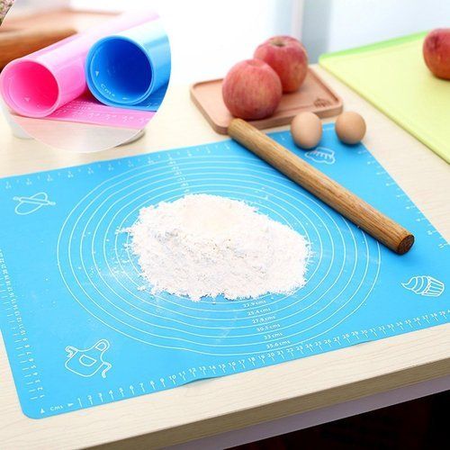 RANDOM COLOR Silicone Baking Mat with Measurements, Heat Resistant, BPA Free, Non-Stick, Rolling Dough, Easy to Clean, No Fading