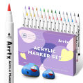 Arrtx Acrylic Marker Soft Tip Single Absolute Purple A/B 30 Colors Waterproof and Quick-Drying Color-Resistant. 